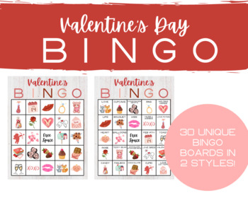 Valentine's Day Bingo | Valentines Bingo | Love Bingo | Holidays Bingo