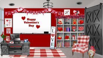 Preview of Valentine's Day Bitmoji Virtual Classroom Template plus Gnomes slide