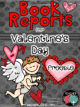 Preview of Valentine's Day Book Report FREEBIE! Use with ANY BOOK! FREE Resource
