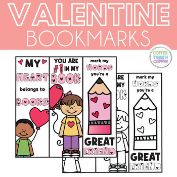 Preview of Valentine Coloring Bookmark, Love Bookmarks, Valentine Card For Kids