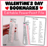 Valentine's Day Bookmarks Reasons I Love my Class Valentine Gift