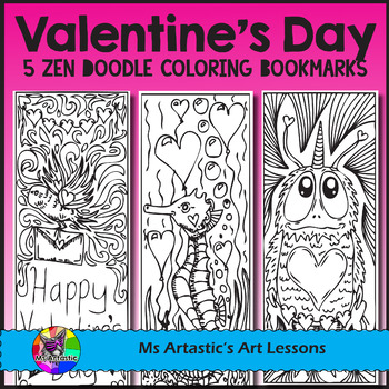 Valentine's Day Coloring Bookmarks by Tracee Orman