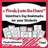 Valentine's Day Bookmarks from the Teacher - Notes of Posi