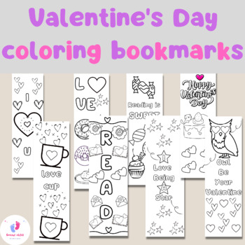 Valentine's Day Coloring Bookmarks by Tracee Orman