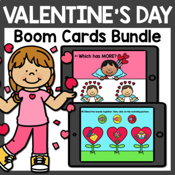 Preview of Valentine's Day Boom Cards Bundle | February Boom Cards Distance Learning