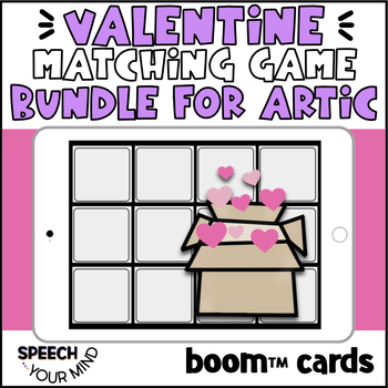 Preview of Valentine's Day Articulation Boom Cards™ Matching BUNDLE  | Valentine Speech