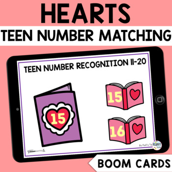 Preview of Valentine's Day Boom Cards Math TEEN Number Recognition 11-20