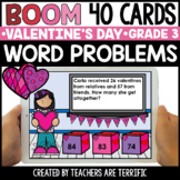 Valentine's Day Boom Word Problems Gr. 3 - Digital