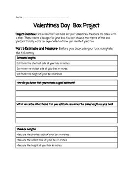 Preview of Valentine's Day Box Project