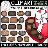 Valentine's Day Box of Chocolates CLIP ART with Moveable Pieces