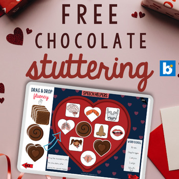 Preview of Valentine's Day Speech Therapy: Chocolates for Stuttering, Speech Helpers