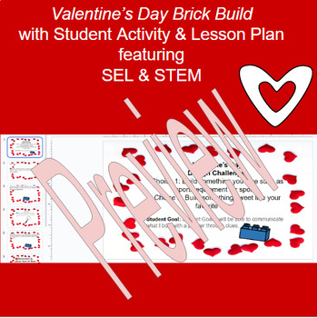 Preview of Valentine's Day Brick Build Prompt & Digital Student Resource with Lesson Plan