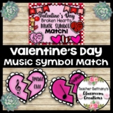 Valentine's Day Broken Hearts Music Symbol Match