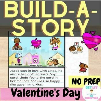 Preview of Valentine’s Day Build a story activity: Digital & Hands-on activities|worksheets