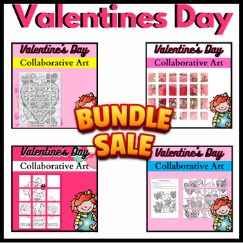 Preview of Valentine's Day Bulletin Board Collaborative coloring page Poster bundle
