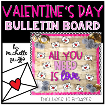 Preview of Valentine's Day Bulletin Board Craft Love Notes All You Need is Love