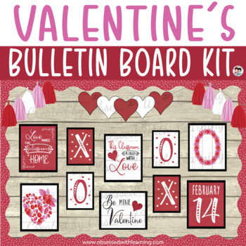Preview of Valentine's Day Bulletin Board, Door Décor, & Bitmoji Virtual Classroom