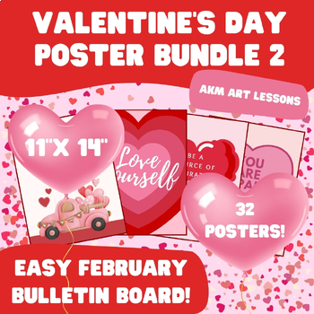 Preview of Valentine's Day Bulletin Board - February - Bundle 2 - 11"x14"