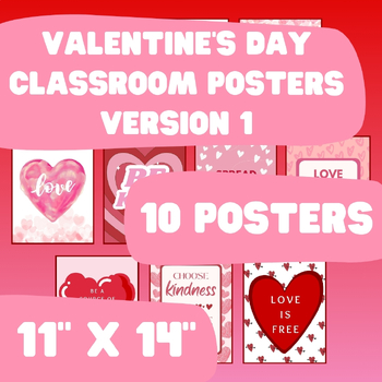 Preview of Valentine's Day Bulletin Board - February - Version 1 - 11"x14"
