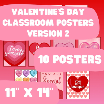 Preview of Valentine's Day Bulletin Board - February - Version 2 - 11"x14"