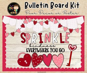 Preview of Valentine's Day Bulletin Board Kit, Door Decoration, Kindness Theme,Editable