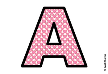 Valentine's Day Bulletin Board Letters, Alphabet Posters by Swati Sharma