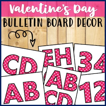 Preview of Valentine's Day Bulletin Board Letters and Numbers Decor | FREE
