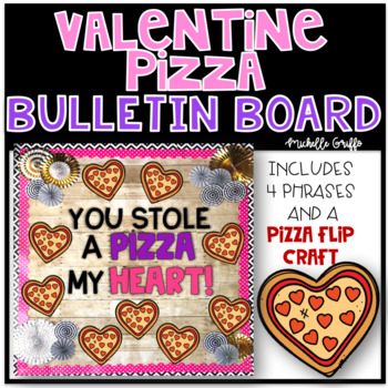 Preview of Valentine's Day Bulletin Board Pizza Craft Door Decor Card Kindergarten