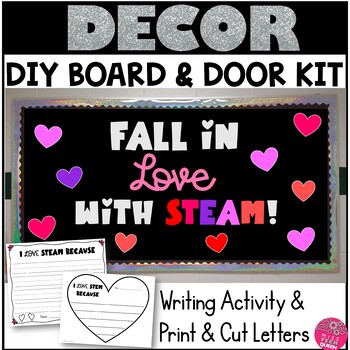 Preview of Valentine's Day Bulletin Board STEM Door Decor February STEAM Craft Letters