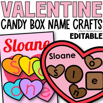 Preview of Valentine's Day Bulletin Board Valentine's Day Name Craft