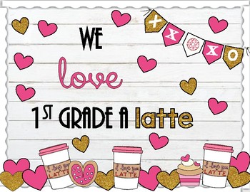 Preview of Latte Valentine's Day Bulletin Board or Door Display Kit