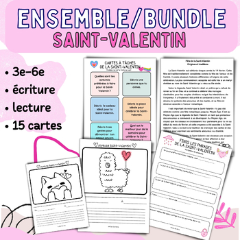 Preview of Valentine's Day Bundle 3rd-6th grade - Ensemble St-Valentin 3e-6e année