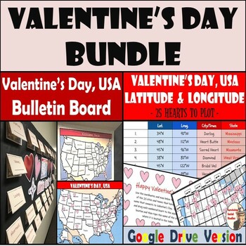 Preview of Valentine's Day Bundle: Latitude & Longitude Activity and Bulletin Board