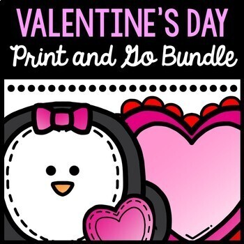 Preview of Valentine's Day Bundle - Print and Go - Special Education - Reading - Writing