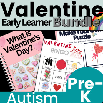 Preview of Valentine's Day Bundle Social Story Worksheets BINGO Adapted Book & Mini Book