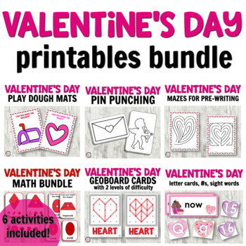 Preview of Valentine's Day Bundle for Hands-on Learning Preschool Activities