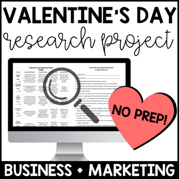 Preview of Valentine's Day Business & Marketing Research Project for Grades 8-12 - No Prep