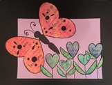 Valentine's Day Butterfly Garden - Watercolor Art Project 