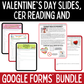 Preview of Valentine's Day CER Claim Evidence Reasoning Bundle NGSS Body Systems