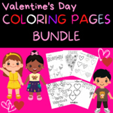 Valentine's Day COLORING PAGES BUNDLE! V-Day Activity