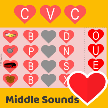 Preview of Valentine's Day CVC Middle Sounds Google Slides Free Sampler