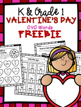 Preview of Valentine's Day CVC Short Vowel Words FREEBIE (Kindergarten & First Grade)