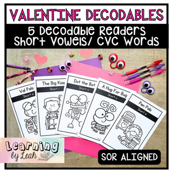 Preview of Valentine's Day CVC/ Short Vowels Decodable Readers