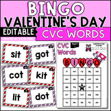 Valentine's Day CVC Word BINGO Cards - No Prep Printable &