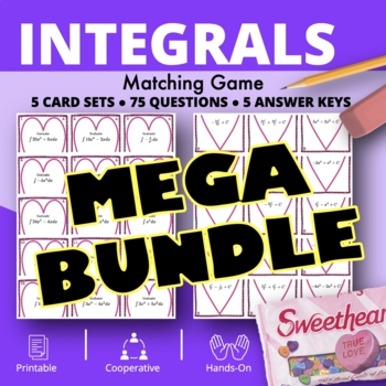 Preview of Valentine's Day: Calculus Integrals BUNDLE - Matching Games