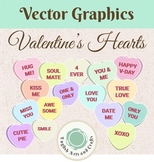 Valentine’s Day Candy Conversation Hearts Vector Graphics 