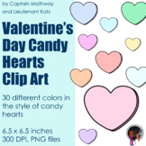 Valentine's Day Candy Hearts Clip Art - Conversation Hearts Style