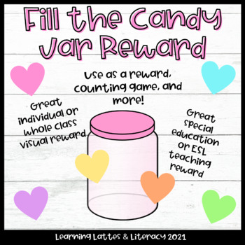Preview of Valentine's Day Candy Jar Visual Reward Positive Behavior Management Ideas