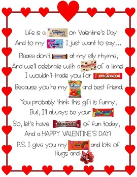 Valentine's Day Candy Poem Fluency by Miss Gilbert's Stuff and Things