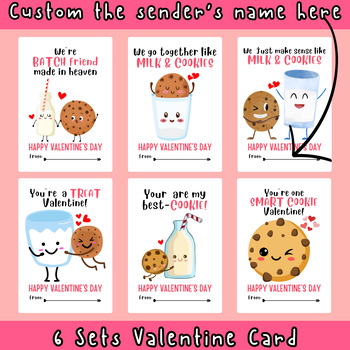 Preview of Valentine's Day Card Cookie Theme Printable Digital Card